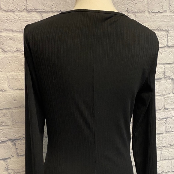 Nine West Black Long Sleeve Twist Front Dress Size M - Picture 8 of 11